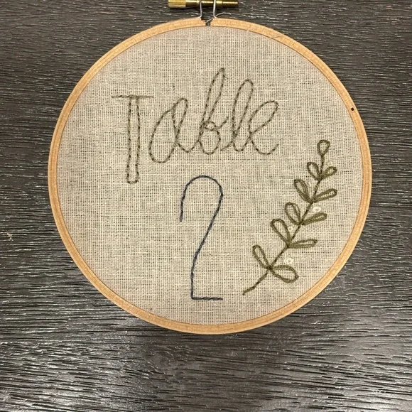 Elegant Embroidered Table Numbers 1-12 - Picture 3 of 5